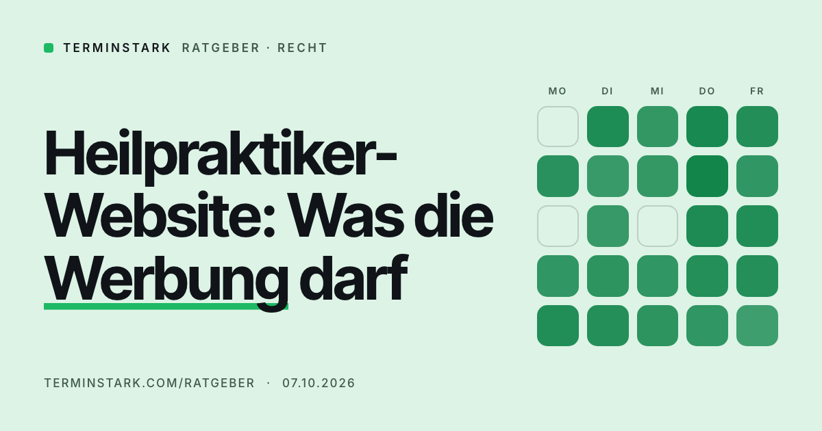 Heilpraktiker-Website: Was das Heilmittelwerbegesetz erlaubt